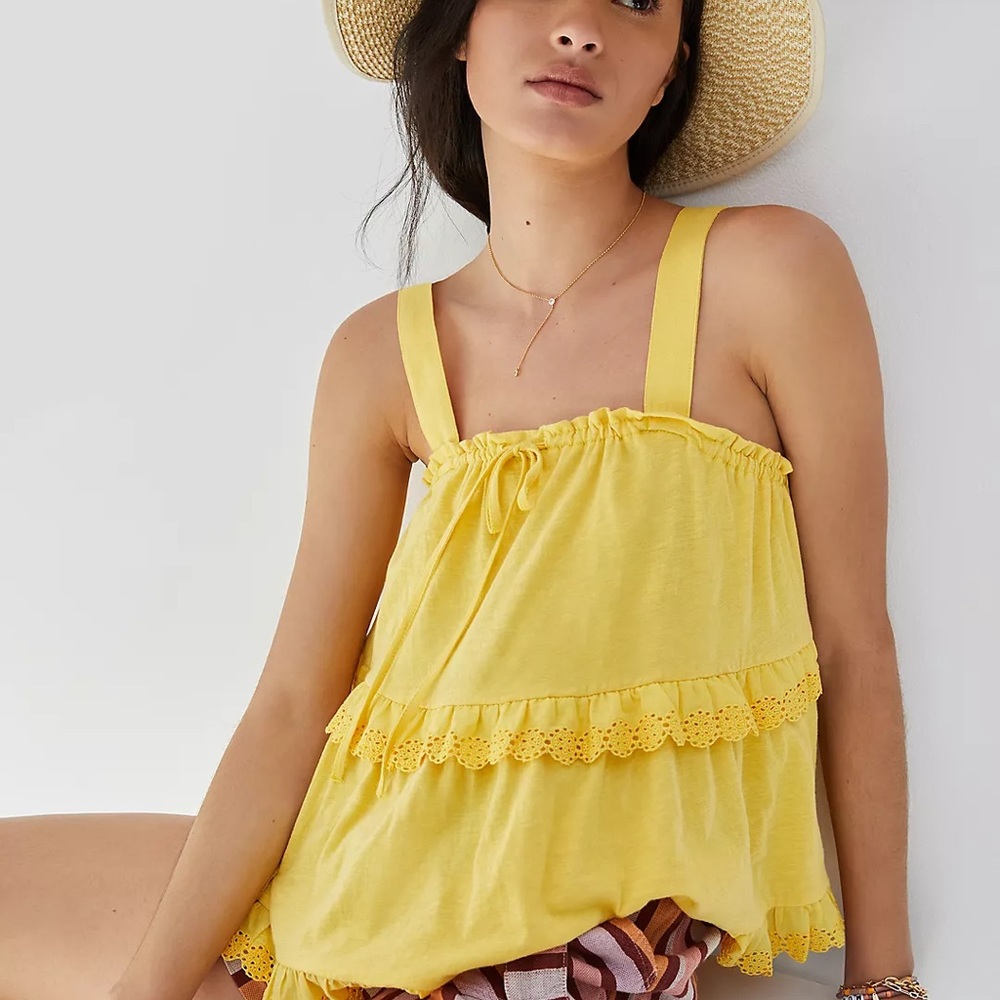 NWT Anthropologie Tiered Eyelet Tank M - Picture 3 of 7